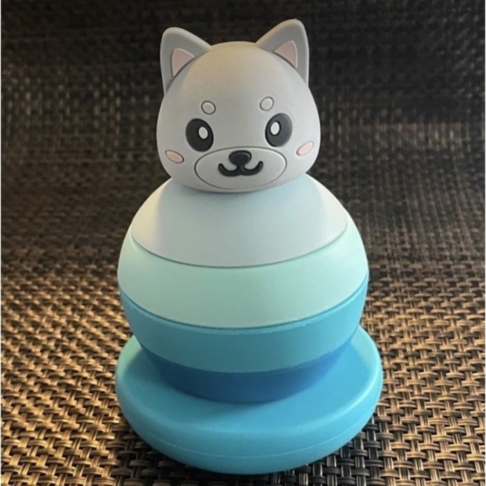 Elbebe Silicone Stackable Animal (Dog) BPA Free 6 Months-4‎ Years Montessori Toy